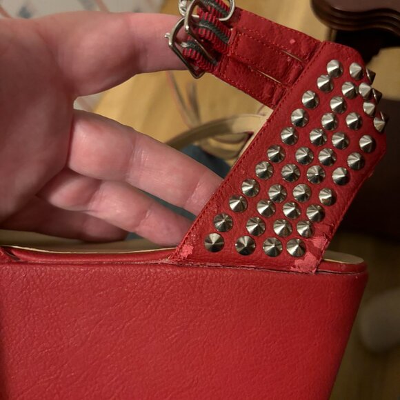 Ego & Greed Red Spiked Sandals - Picture 5 of 6